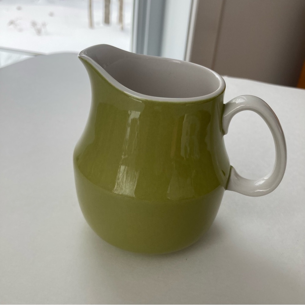 Mikasa Green Ceramic Cream Milk Jug D-1400 Vintage Cera-stone Japan Tea party